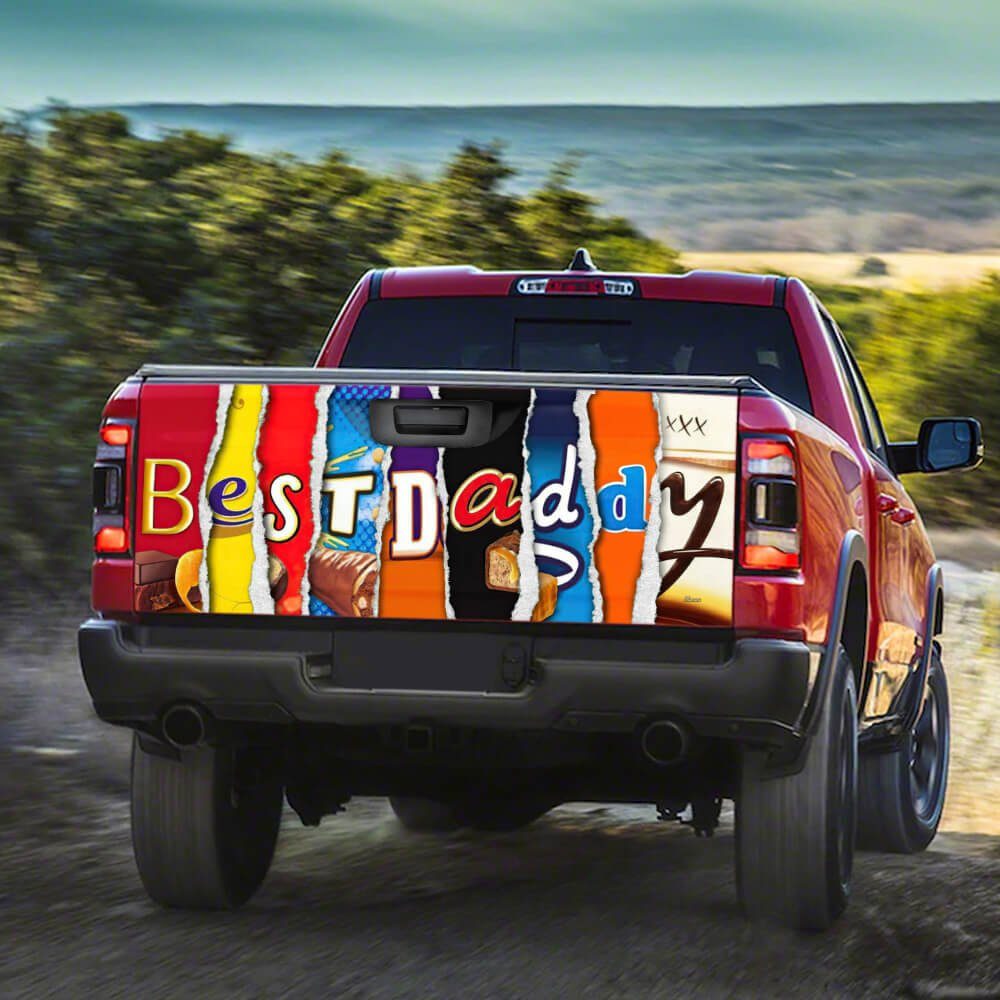 Best Dad Truck Tailgate Decal Sticker Wrap Chocolate NTB347TDv2 Best Dad Truck Tailgate Decal Sticker Wrap Chocolate NTB347TDv2