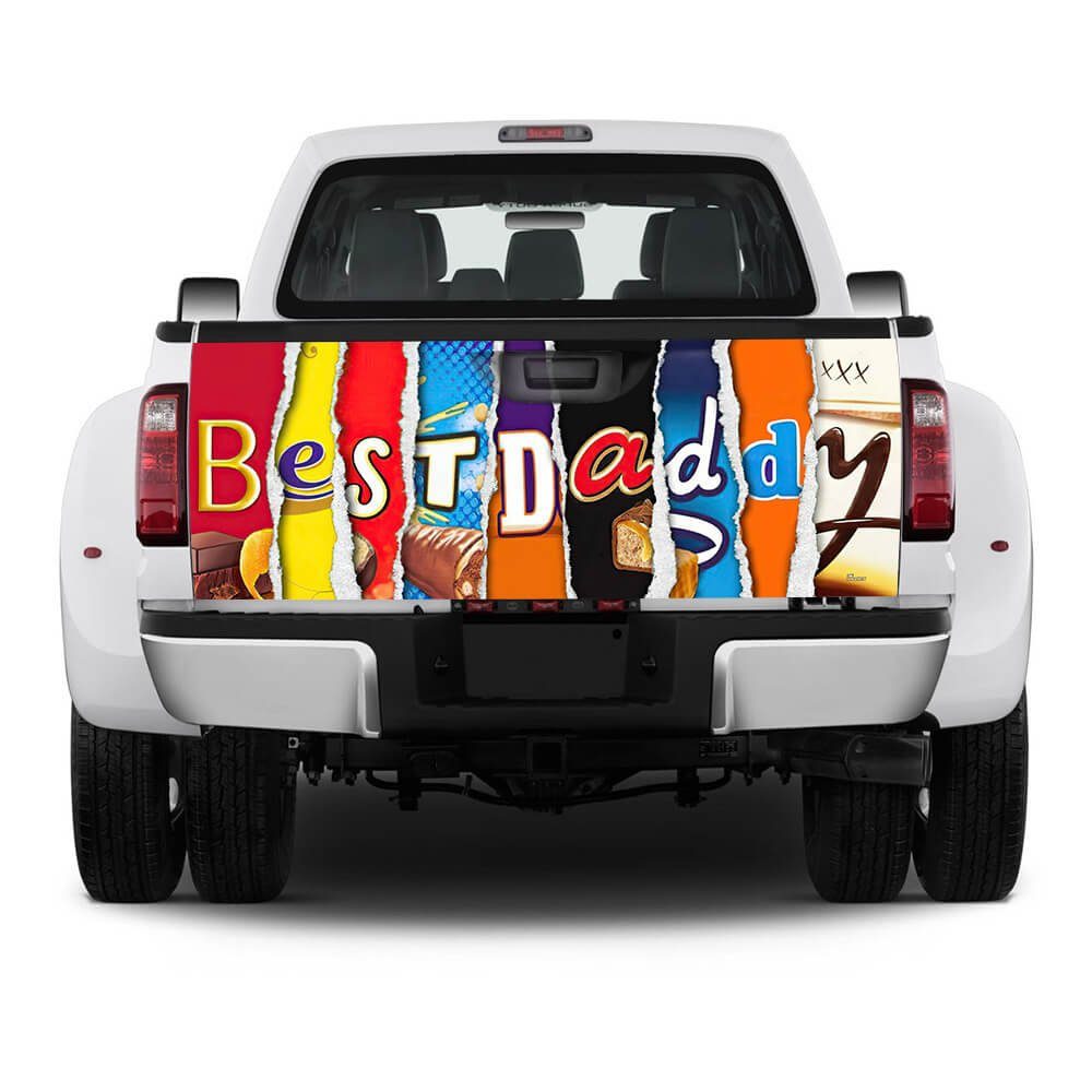 Best Dad Truck Tailgate Decal Sticker Wrap Chocolate NTB347TDv2 Best Dad Truck Tailgate Decal Sticker Wrap Chocolate NTB347TDv2
