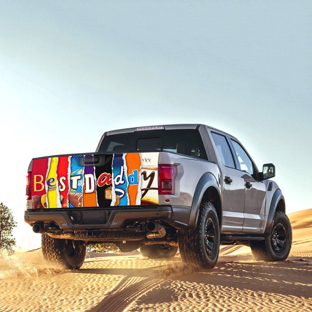 Best Dad Truck Tailgate Decal Sticker Wrap Chocolate NTB347TDv2 Best Dad Truck Tailgate Decal Sticker Wrap Chocolate NTB347TDv2