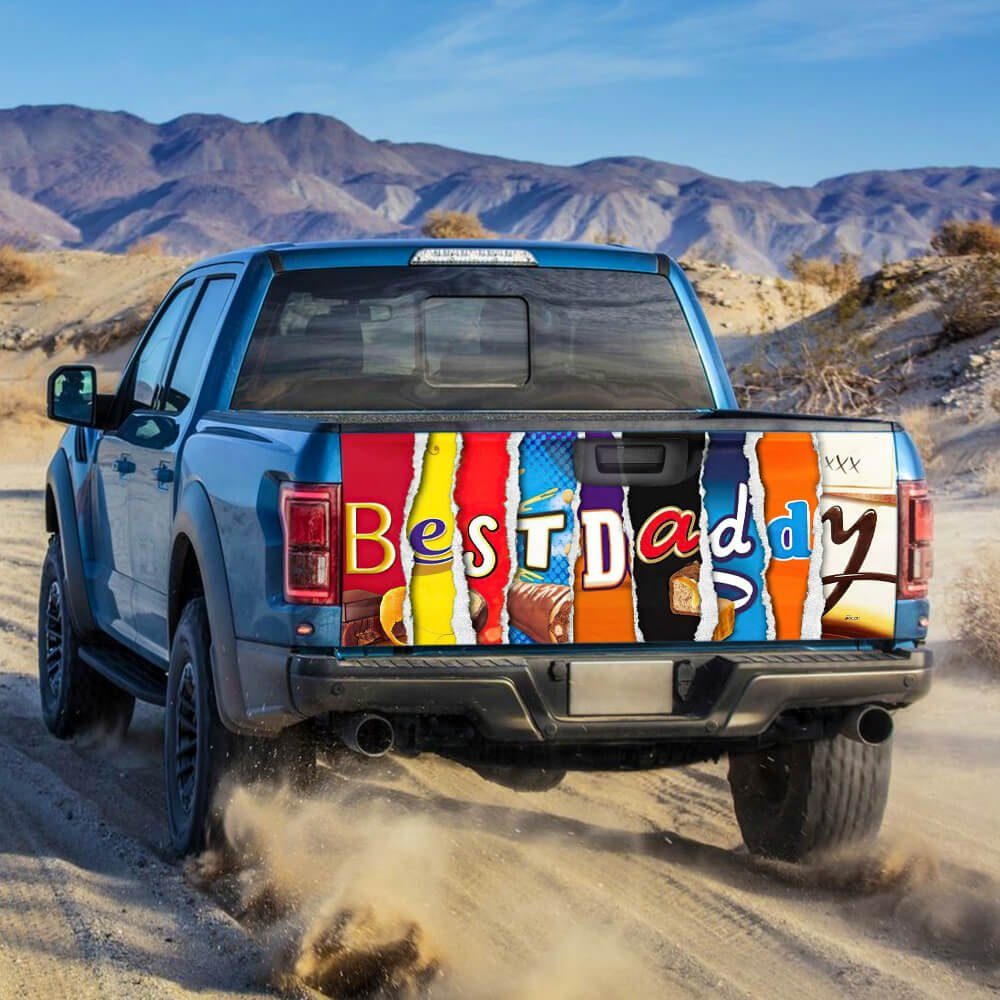 Best Dad Truck Tailgate Decal Sticker Wrap Chocolate NTB347TDv2 Best Dad Truck Tailgate Decal Sticker Wrap Chocolate NTB347TDv2