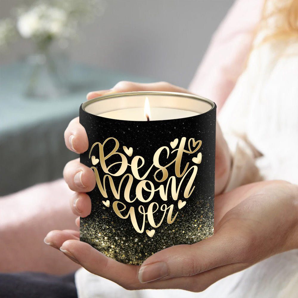 Best Mom Ever Leopard Candle Lemongrass 10oz Tin Candle