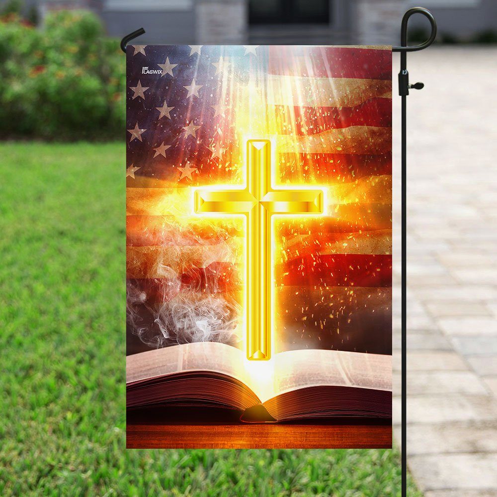 Bible With Bright Cross Flag Bible With Bright Cross Flag