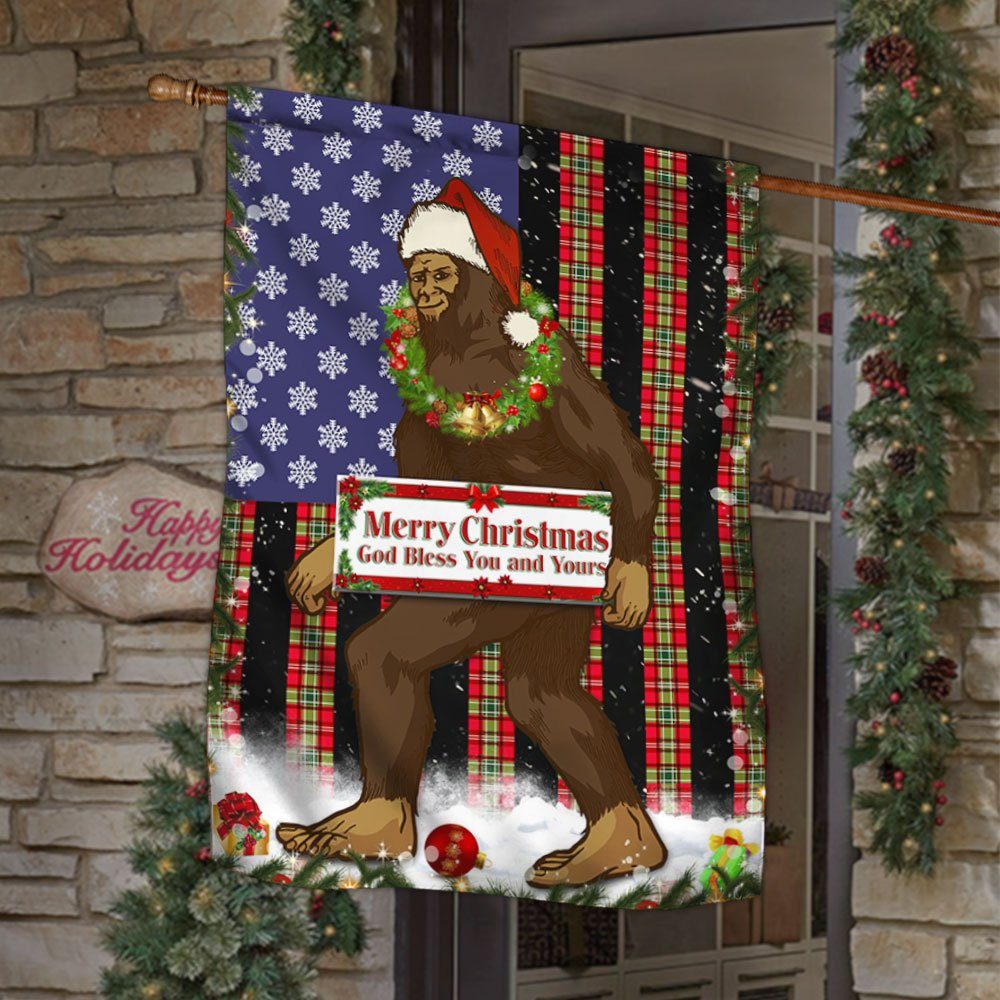 Bigfoot Flag Merry Christmas LHA1812F