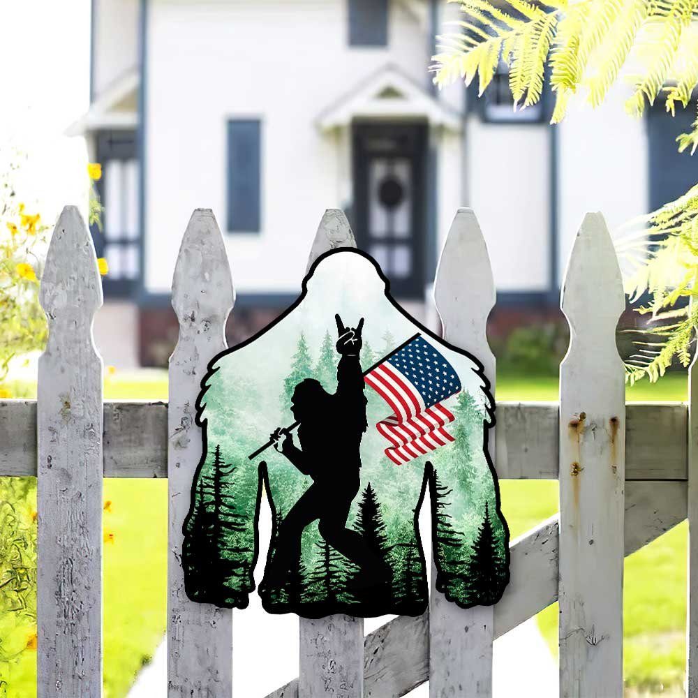 Bigfoot Hanging Metal Sign Rock On America DBD2820MS