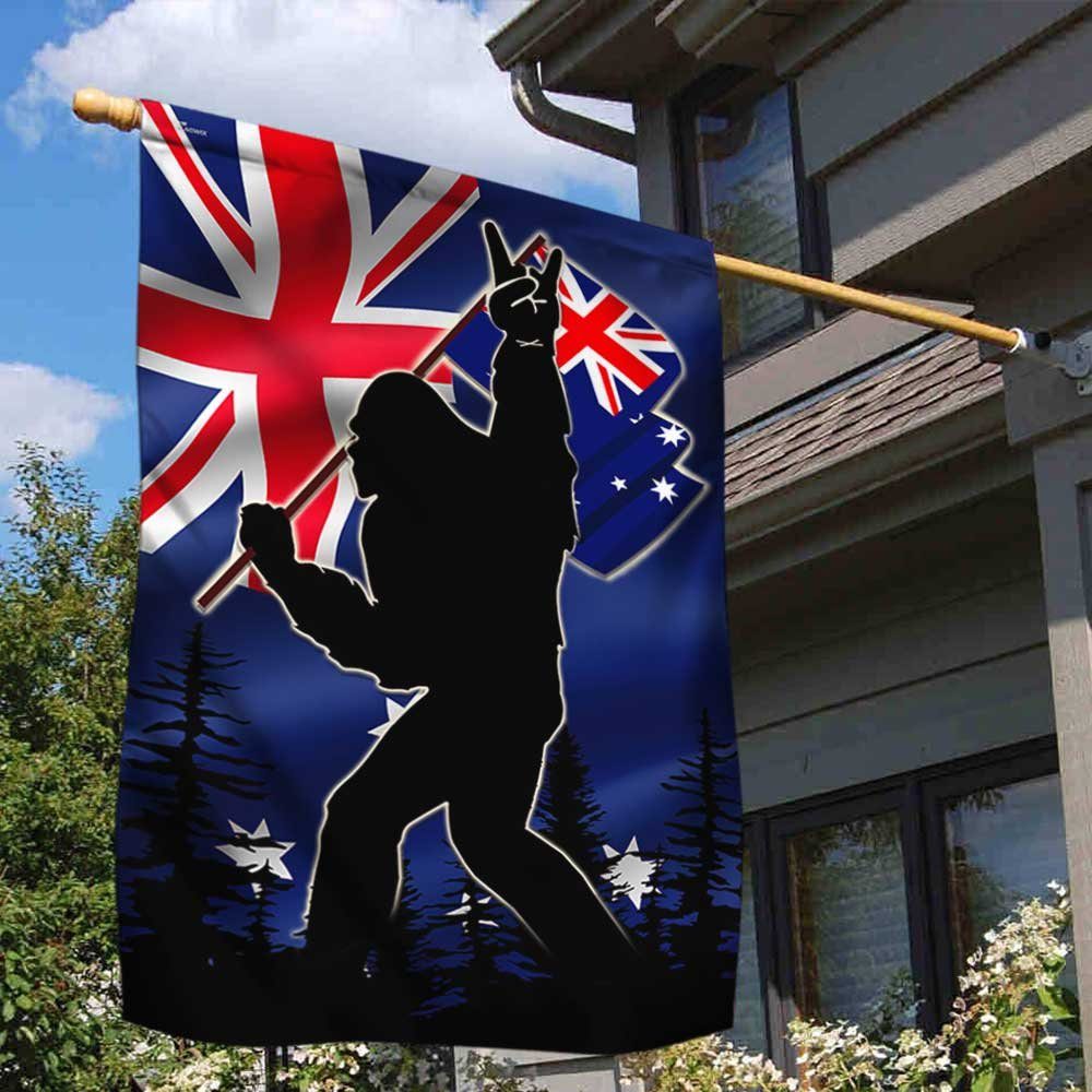Bigfoot Yowie Believe Flag Rock On DBD2786Fv4