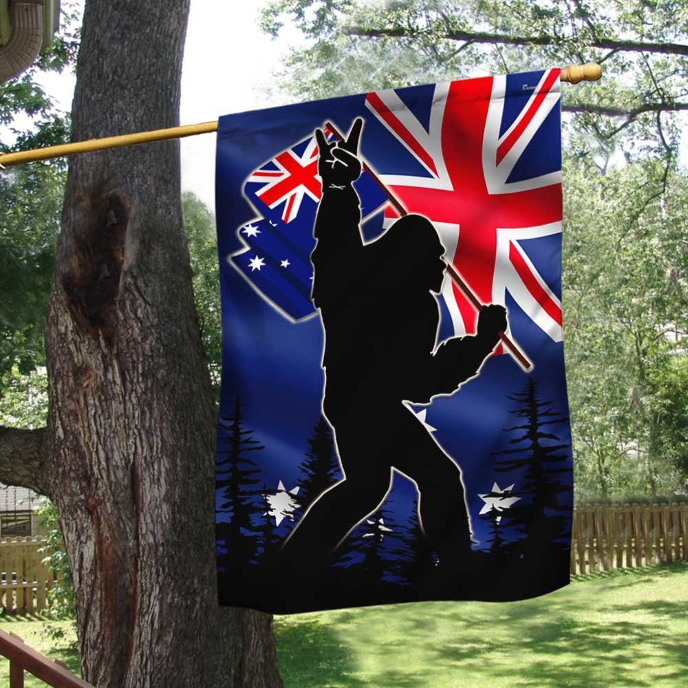 Bigfoot Yowie Believe Flag Rock On DBD2786Fv4