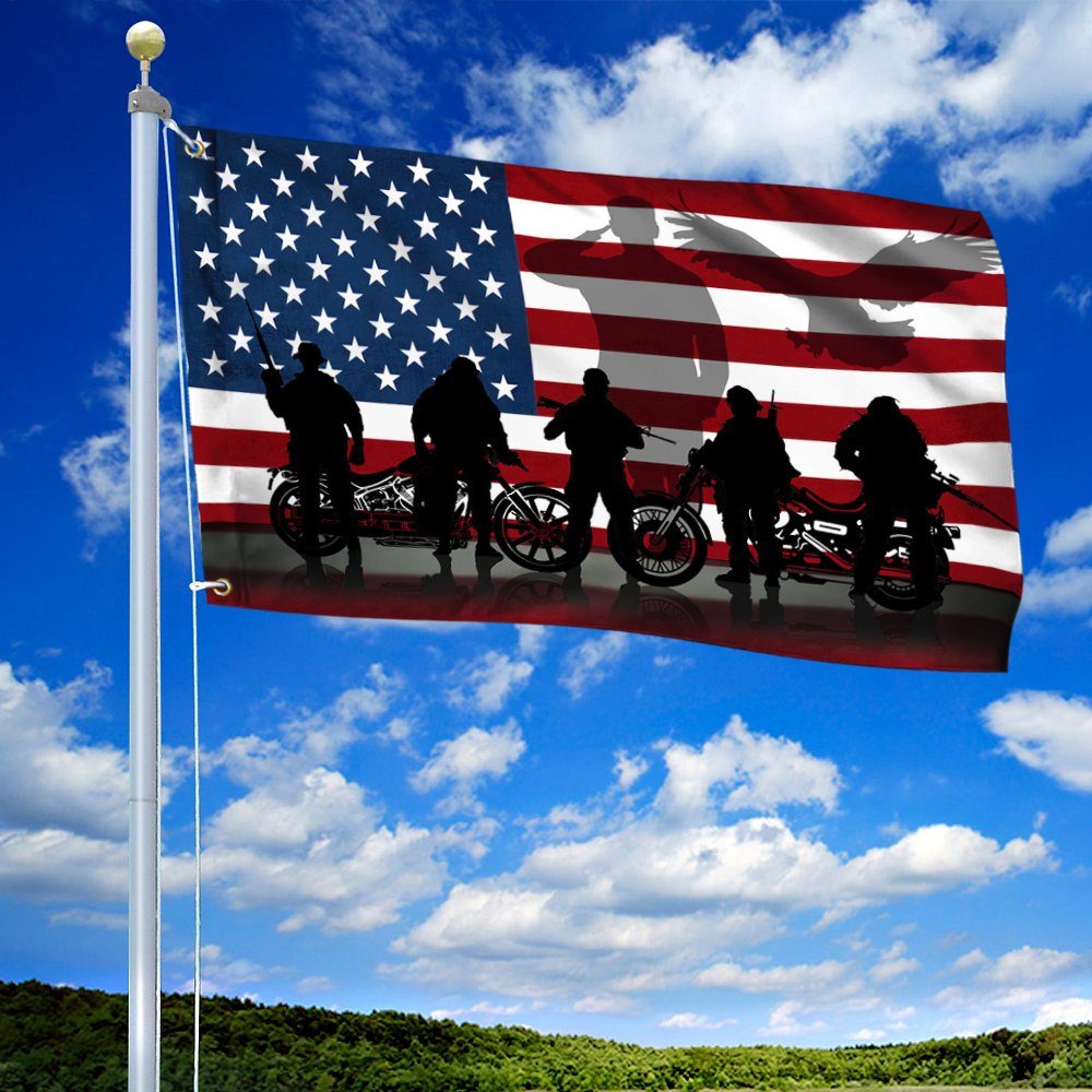 Biker Motorcycle Veteran Grommet Flag MLN260GF