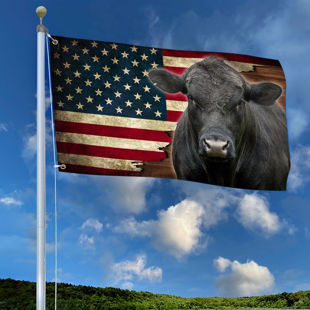 Black Angus Cattle American Grommet Flag MLN437GF