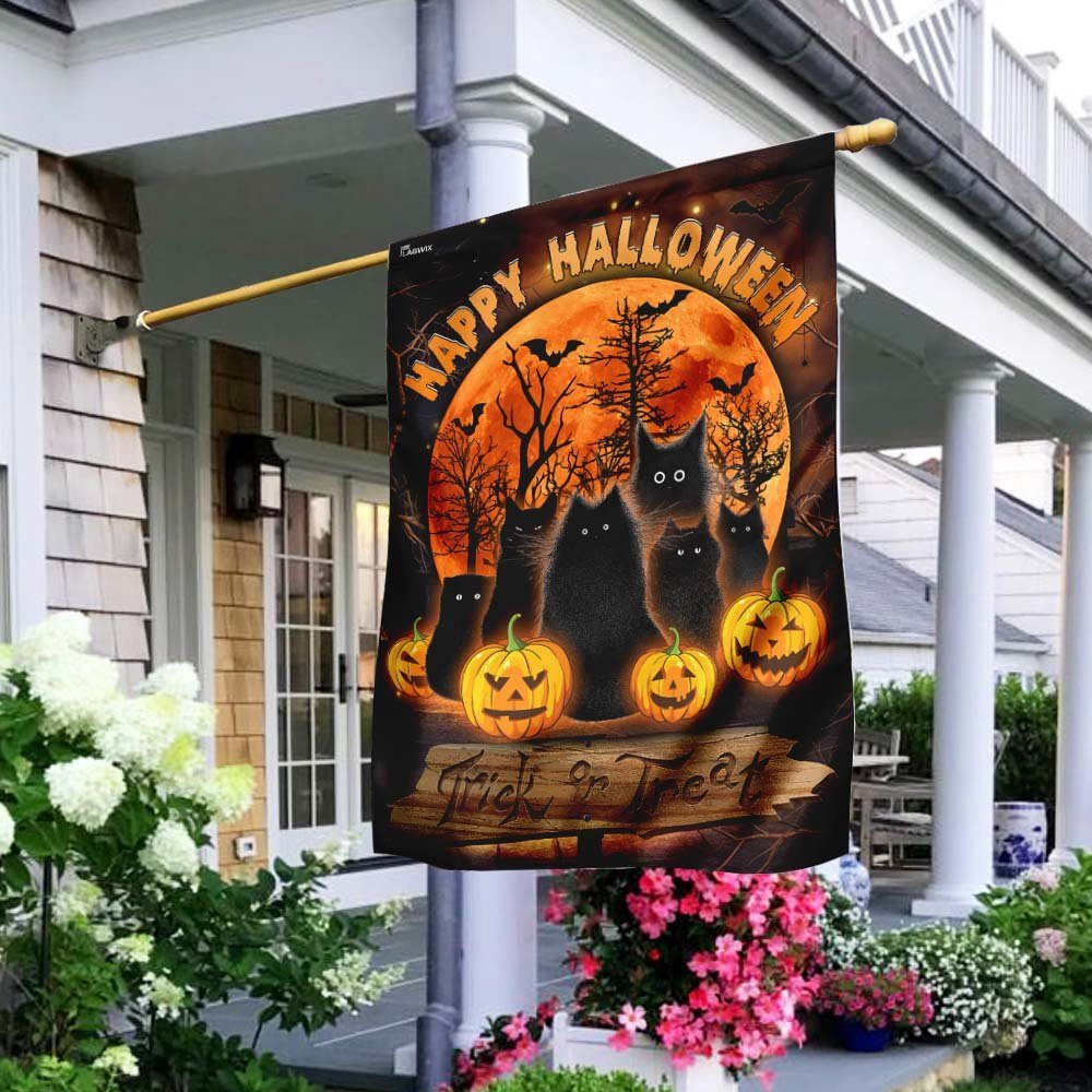Black Cat – Happy Halloween Flag