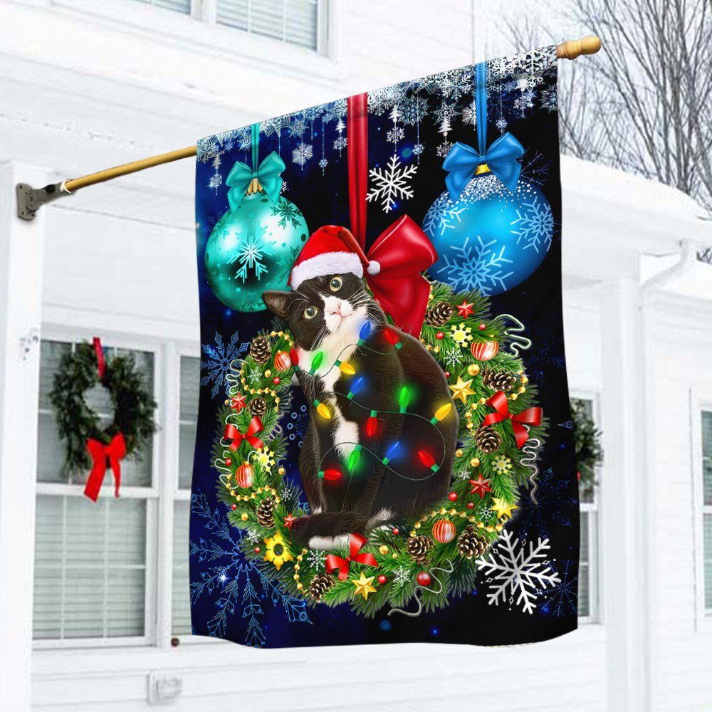 Black Cat Christmas Flag BNN736F