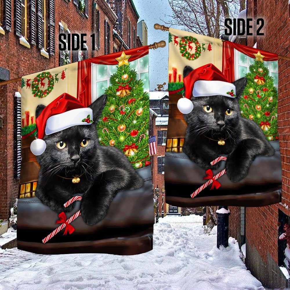 Black Cat Christmas Flag TQN728F