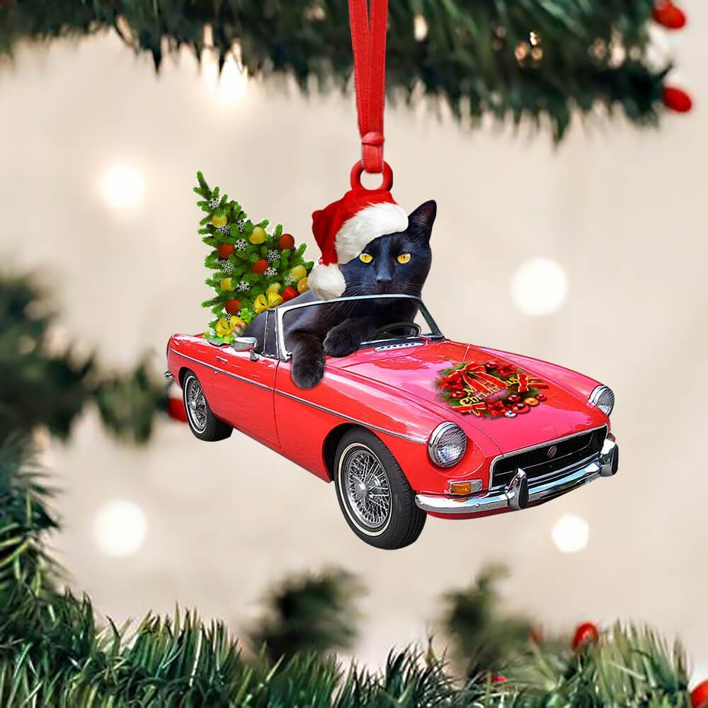 Black Cat Custom - Shaped Ornament Winter NNT1350Ov1
