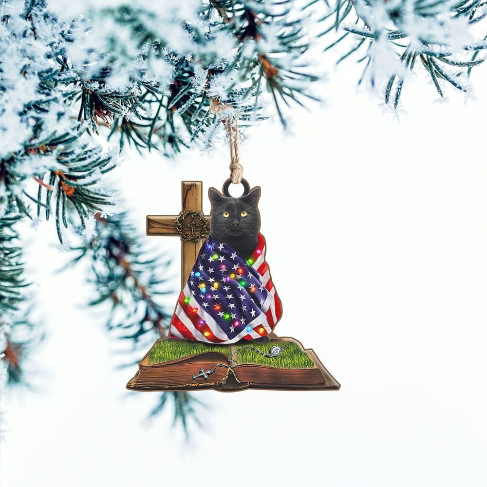 Black Cat Custom Shaped Ornament Christmas Bubble NTB261Ov1