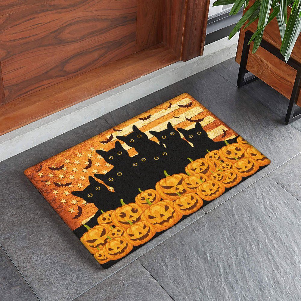 Black Cat Doormat Black Cats Halloween American Doormat TRL272DM
