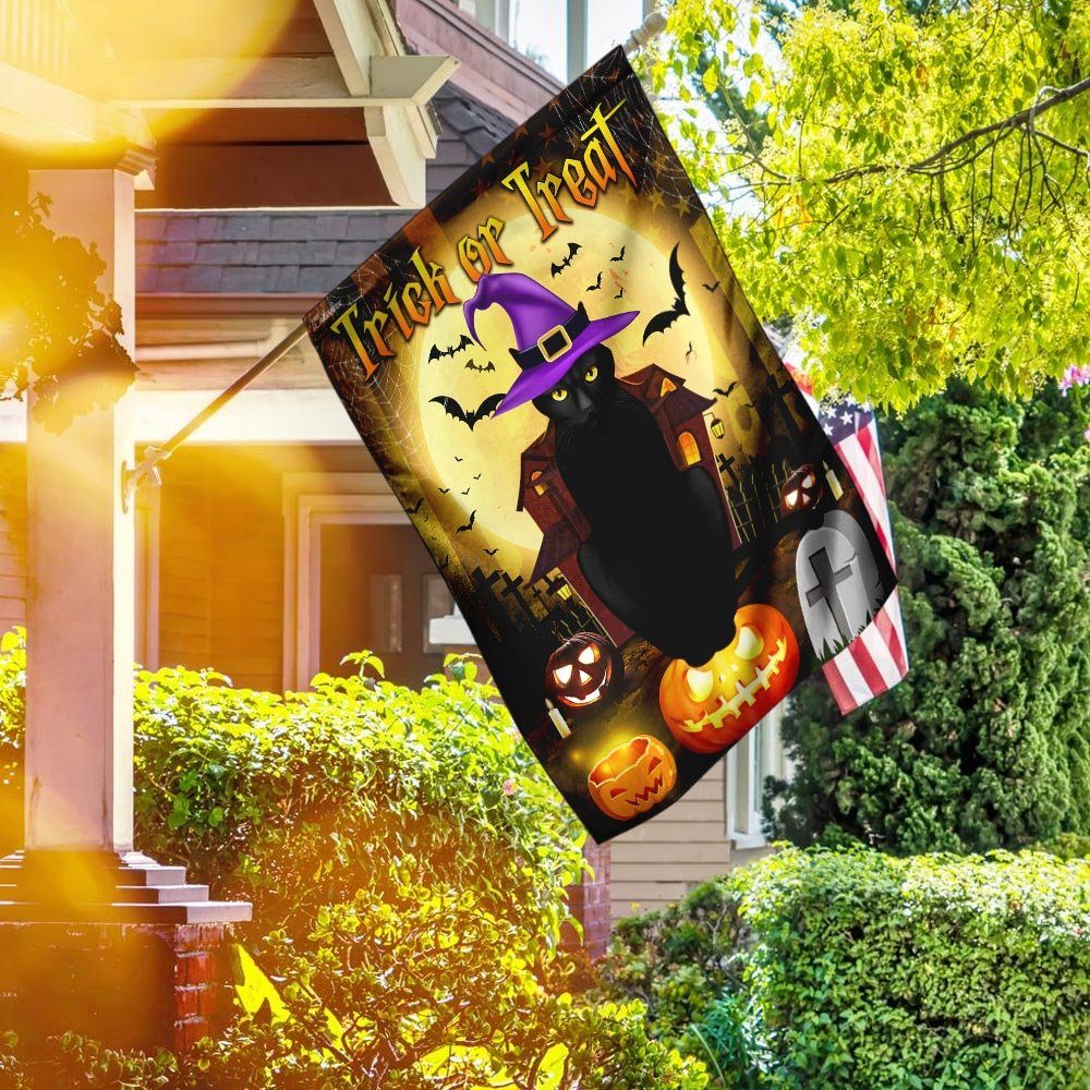 Black Cat Halloween Flag