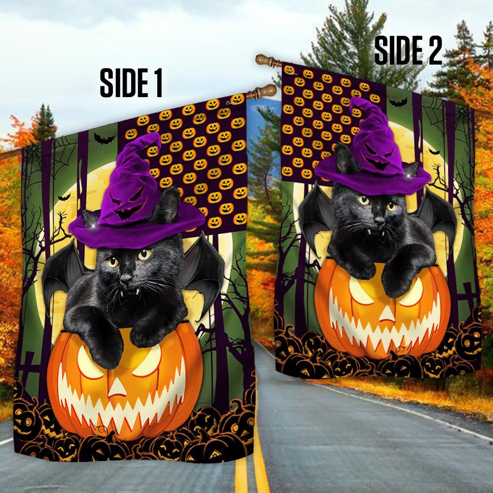 Black Cat Halloween Flag TQN431F