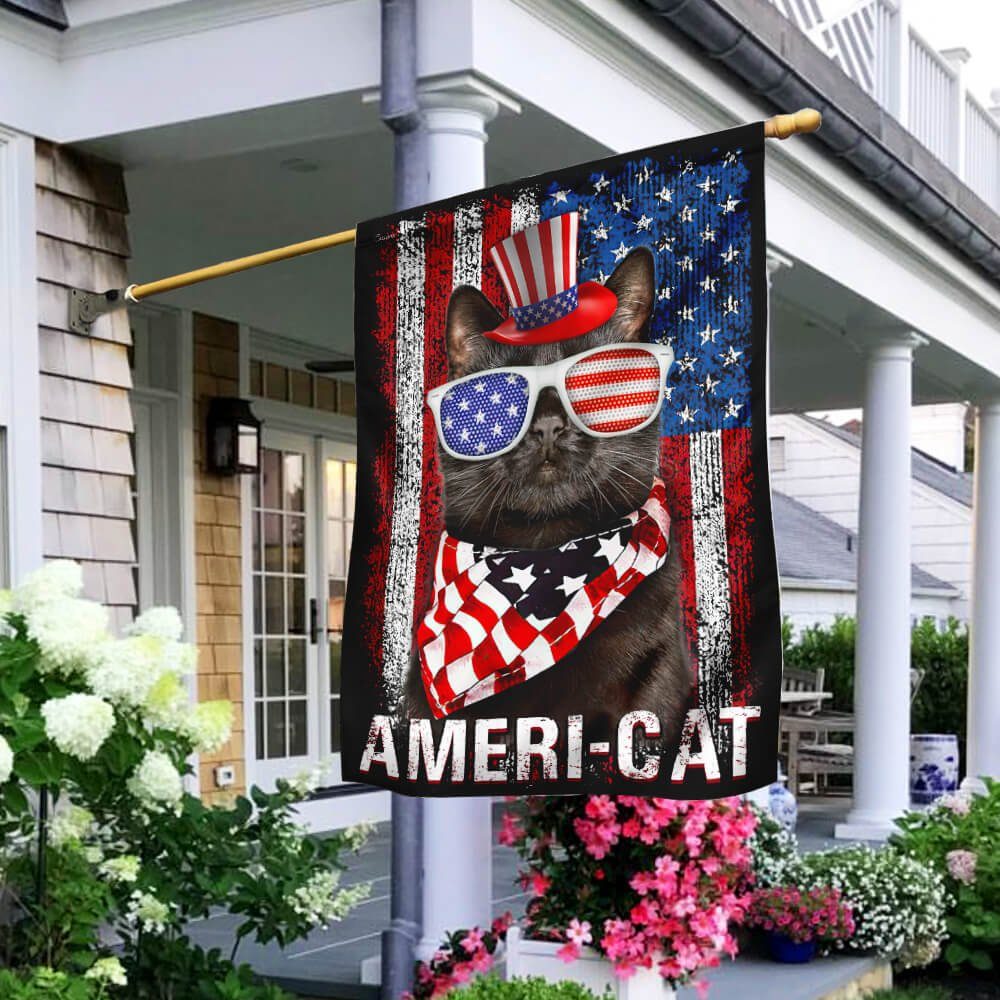 Black Cat Live Love Flag NTB76Fv2
