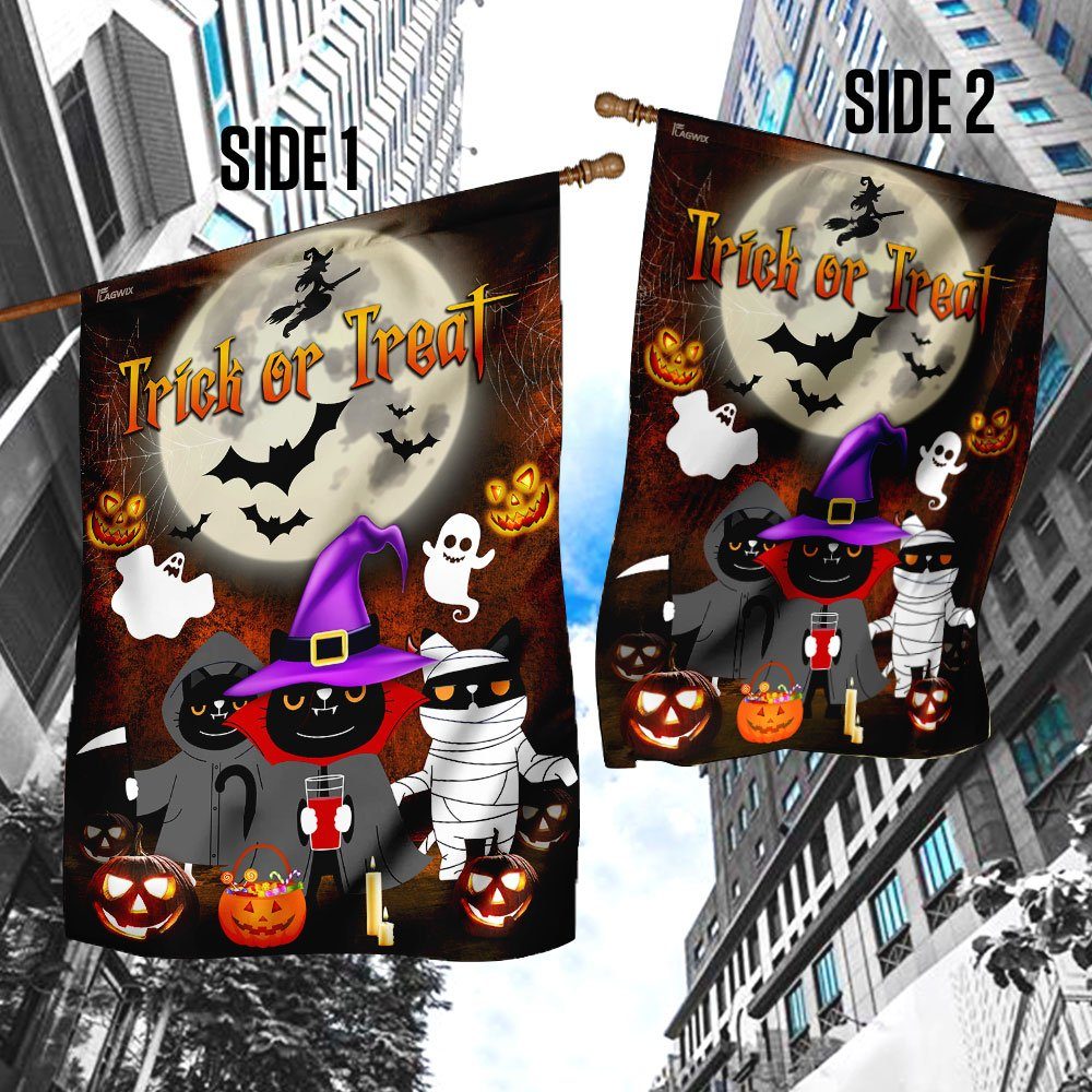 Black Cat Pumpkin Halloween Costume Flag