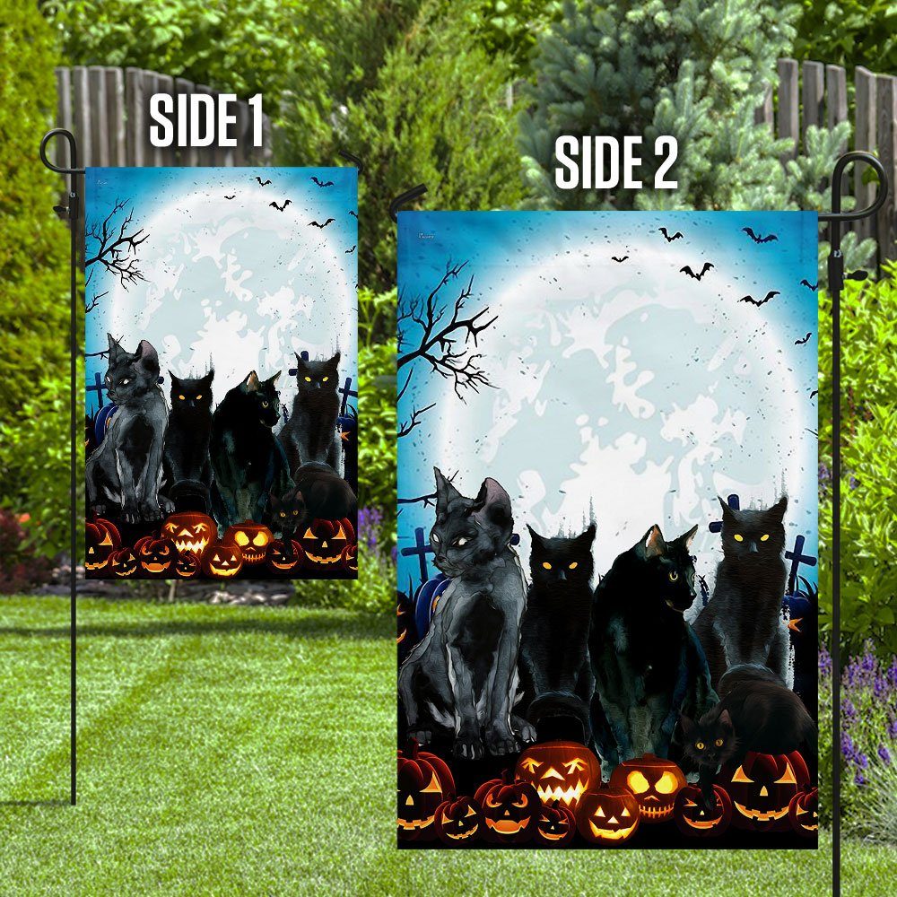 Black Cat Pumpkin Halloween Flag Black Cat Pumpkin Halloween Flag