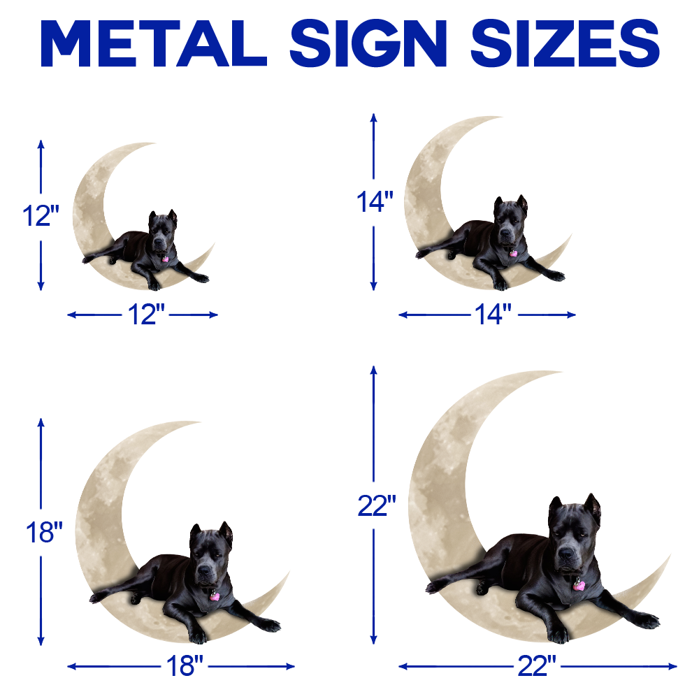 Black Italian Cane Corso On The Moon Hanging Metal sign QNK1012MSpz
