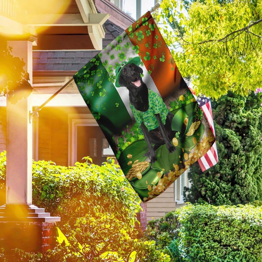Black Labrador St. Patrick's Day Flag