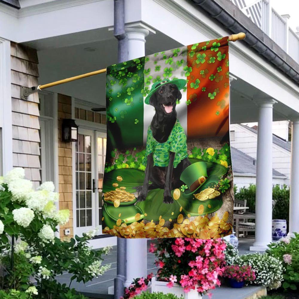 Black Labrador St. Patrick’s Day Flag