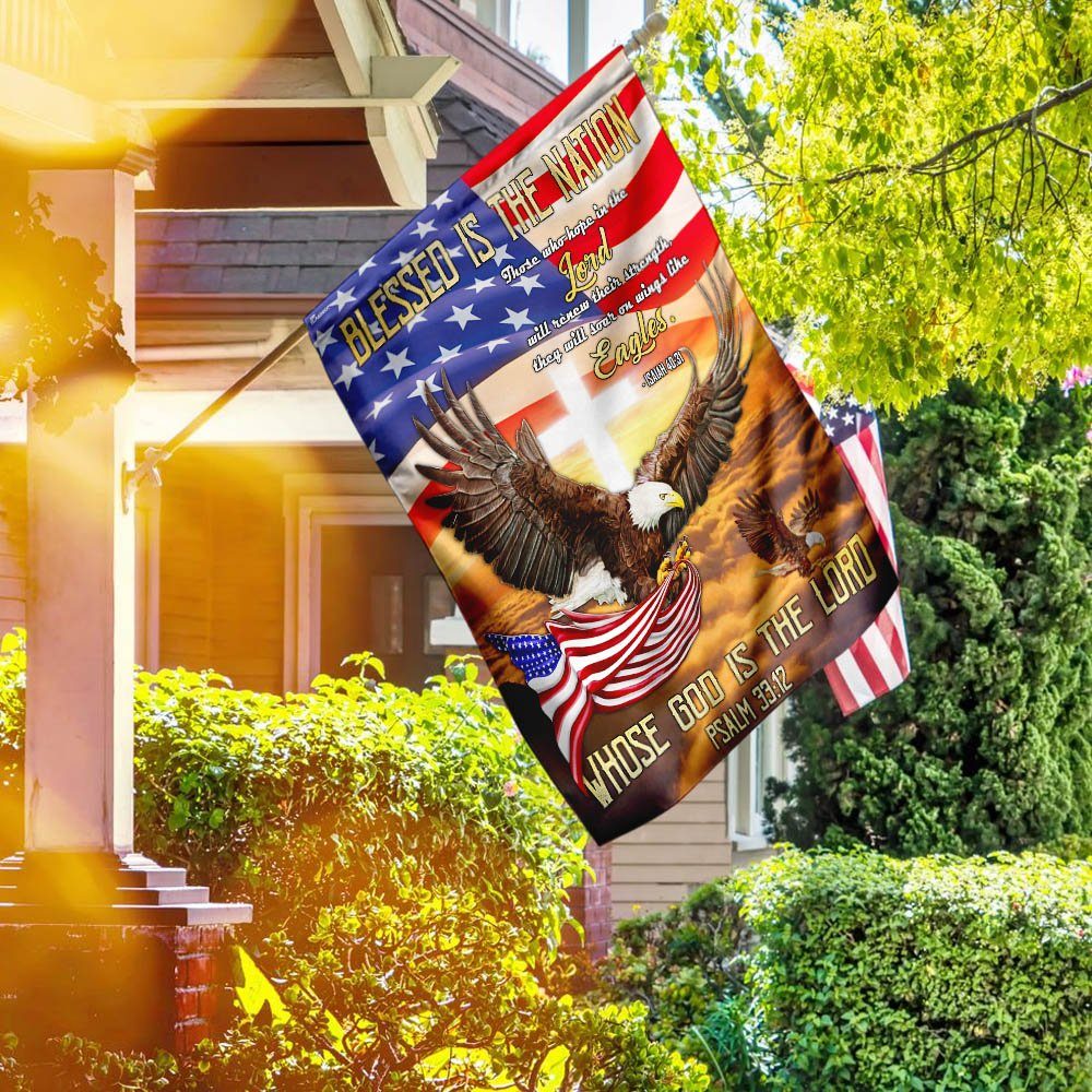 Blessed Is The Nation Whose God Is The Lord Eagle Flag – Flagwix