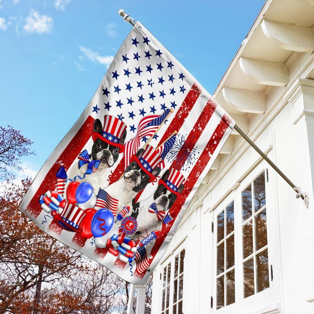Boston Terrier 4th of July Happy Independence Day Flag