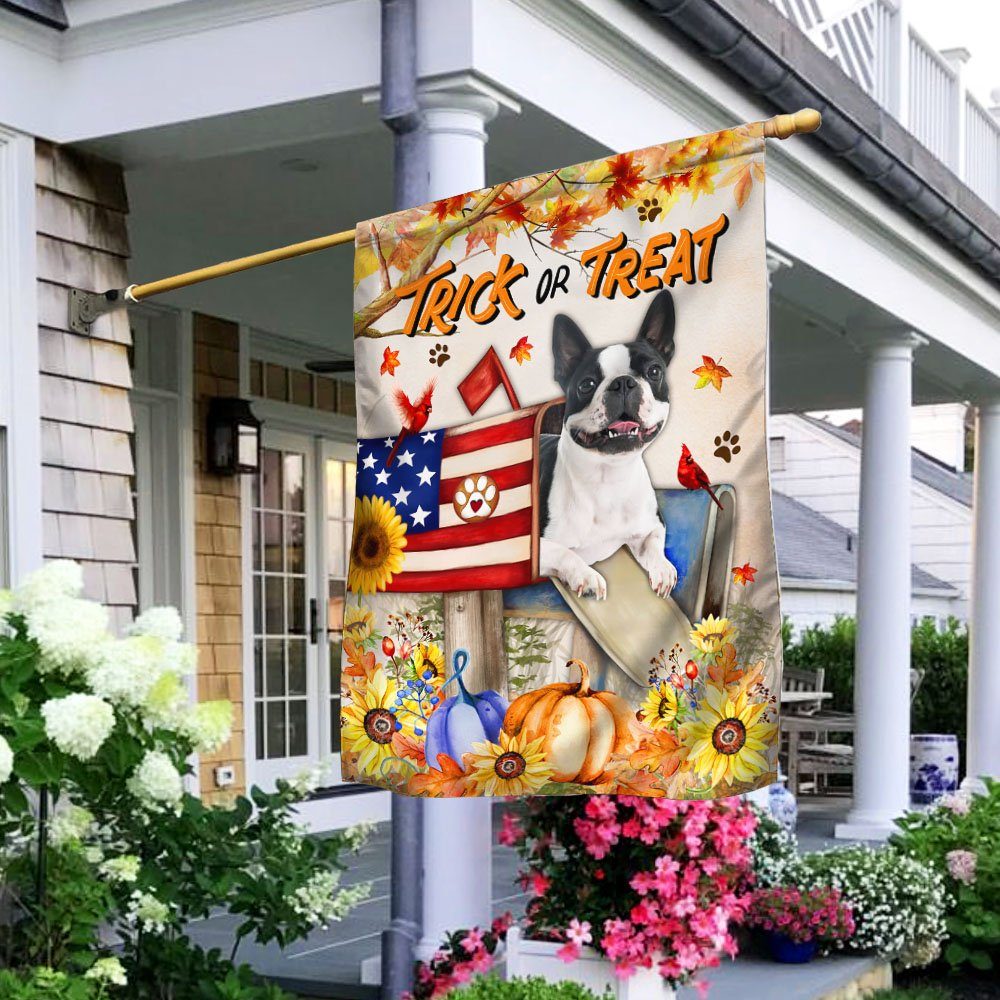 Boston Terrier In USA Mailbox Halloween Flag MLH1776F