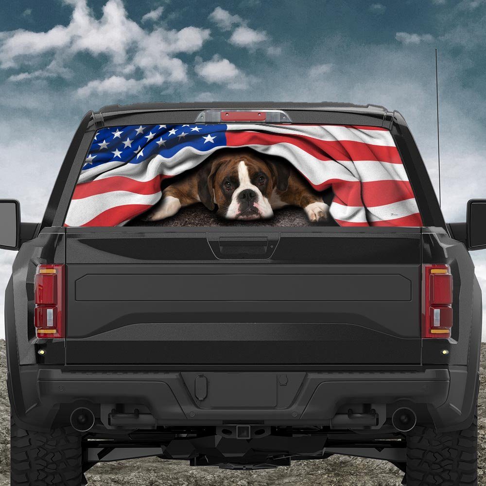 Boxer. American Patriot Rear Window Decal THH2903CDv3