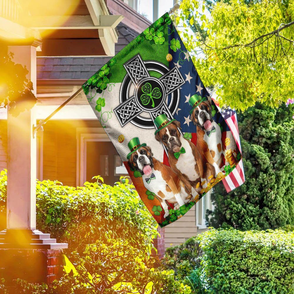 Boxer. Irish Celtic Knot Cross Flag