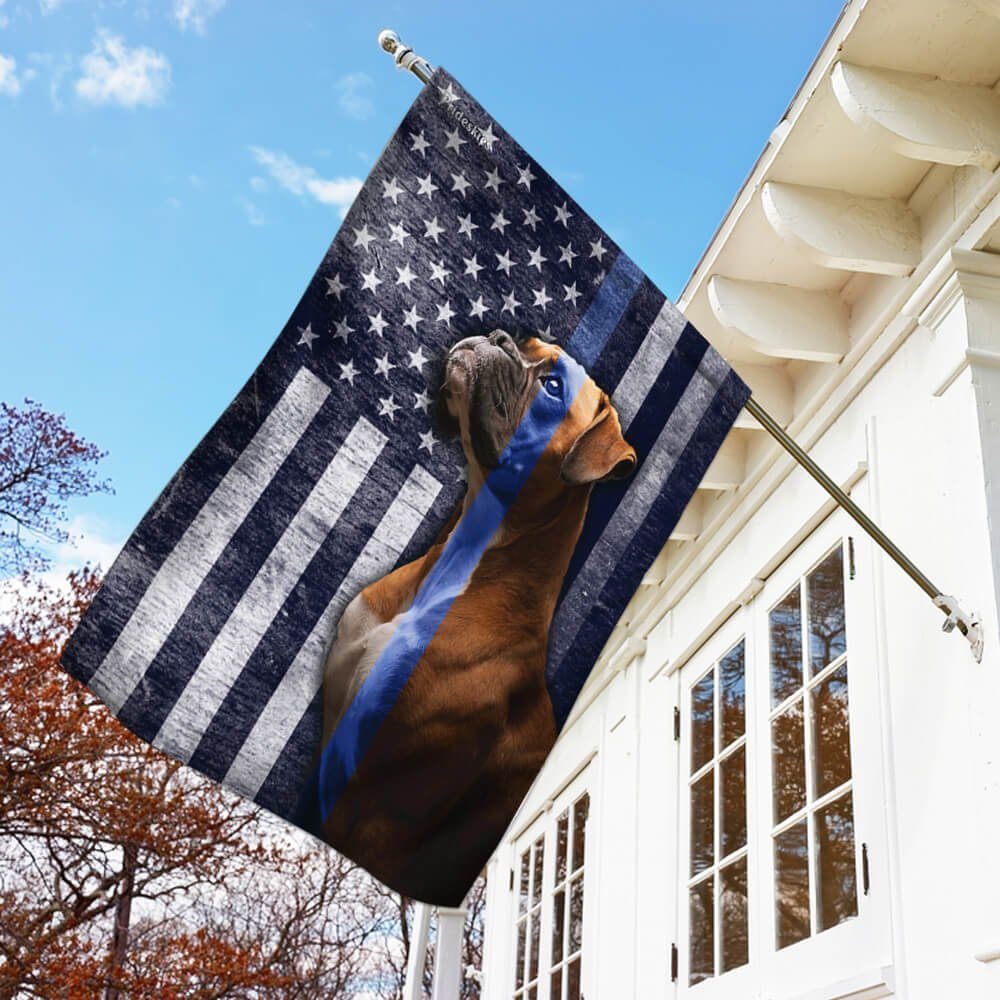 Boxer. The Thin Blue Line American US Flag