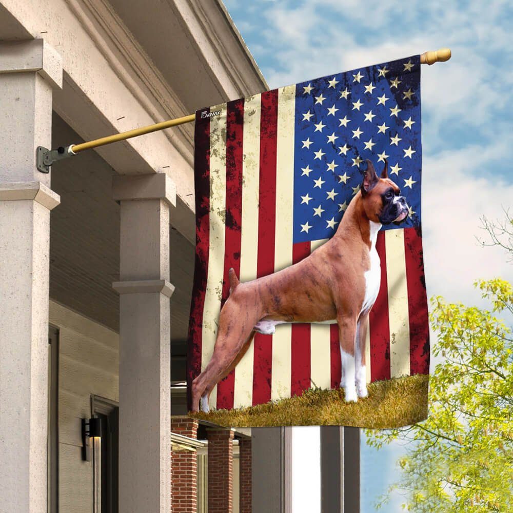 Boxer American US Flag