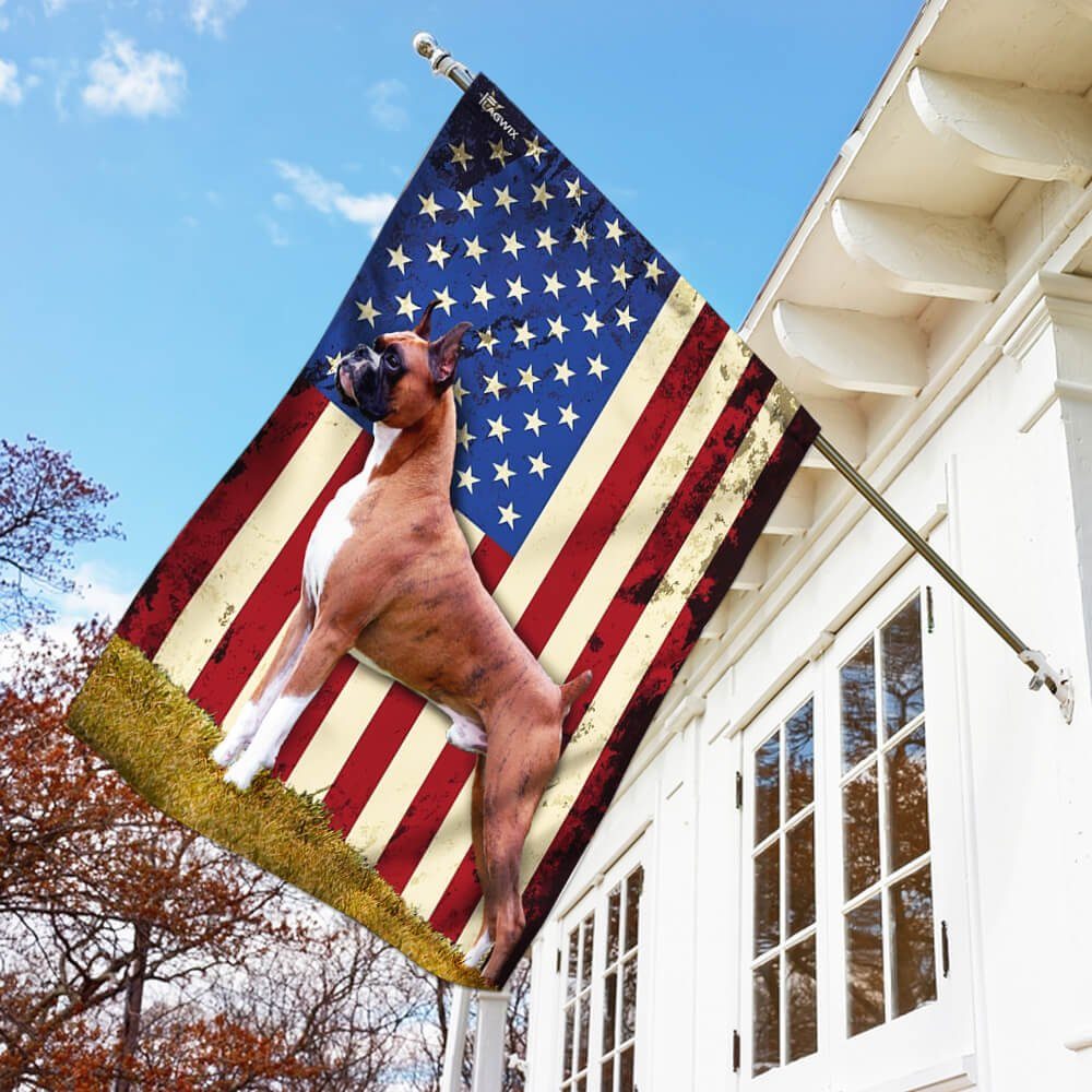 Boxer American US Flag