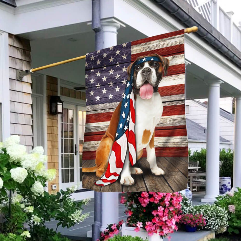 Boxer Dog Flag Charming Dog NTB216Fv3