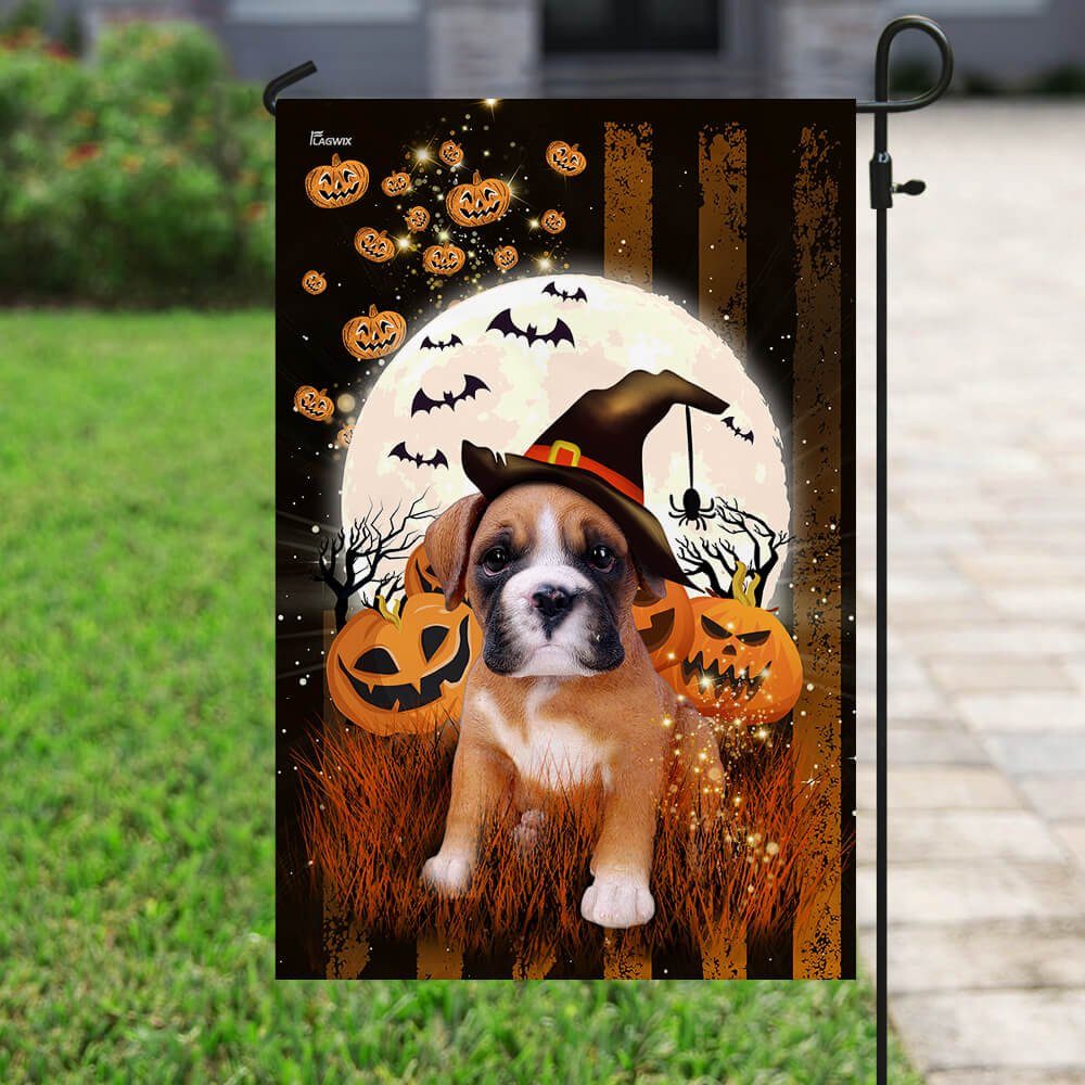 Boxer Dog Happy Halloween Flag Boxer Dog Happy Halloween Flag