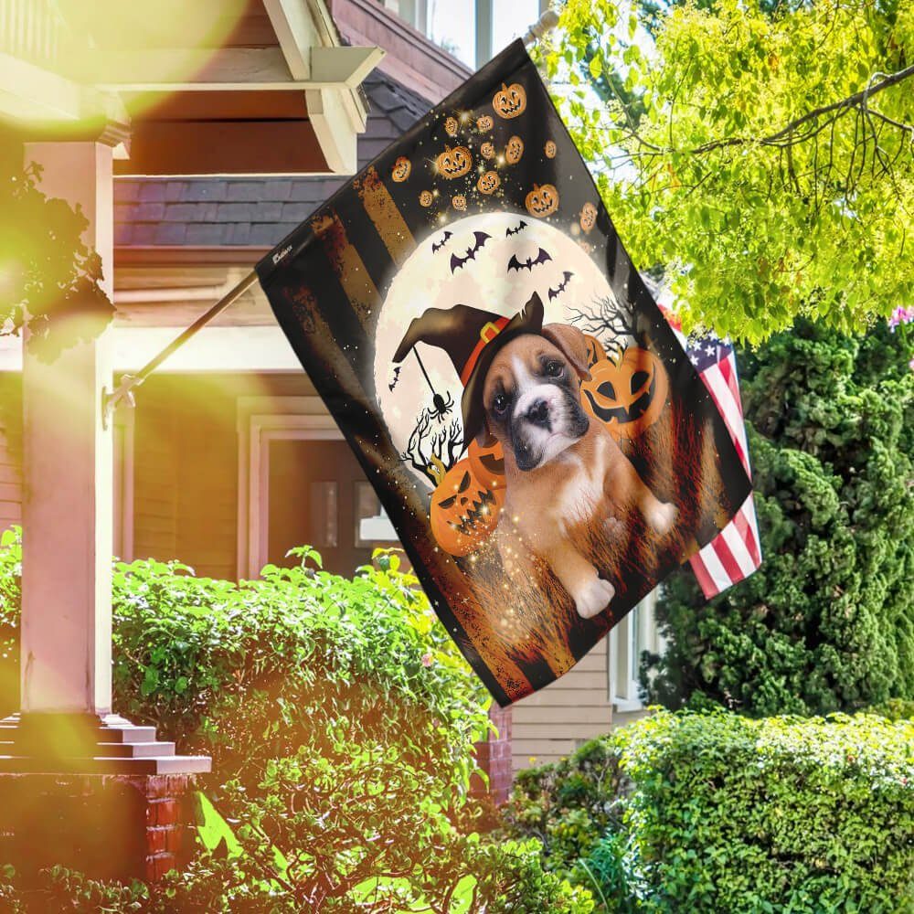 Boxer Dog Happy Halloween Flag Boxer Dog Happy Halloween Flag