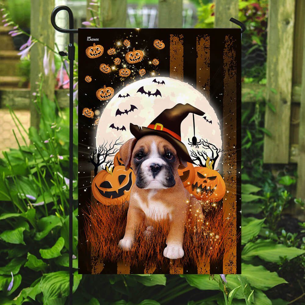 Boxer Dog Happy Halloween Flag Boxer Dog Happy Halloween Flag