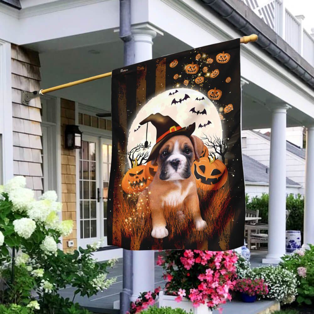 Boxer Dog Happy Halloween Flag