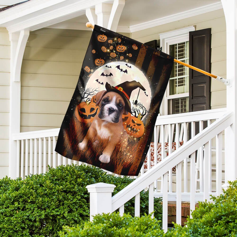 Boxer Dog Happy Halloween Flag