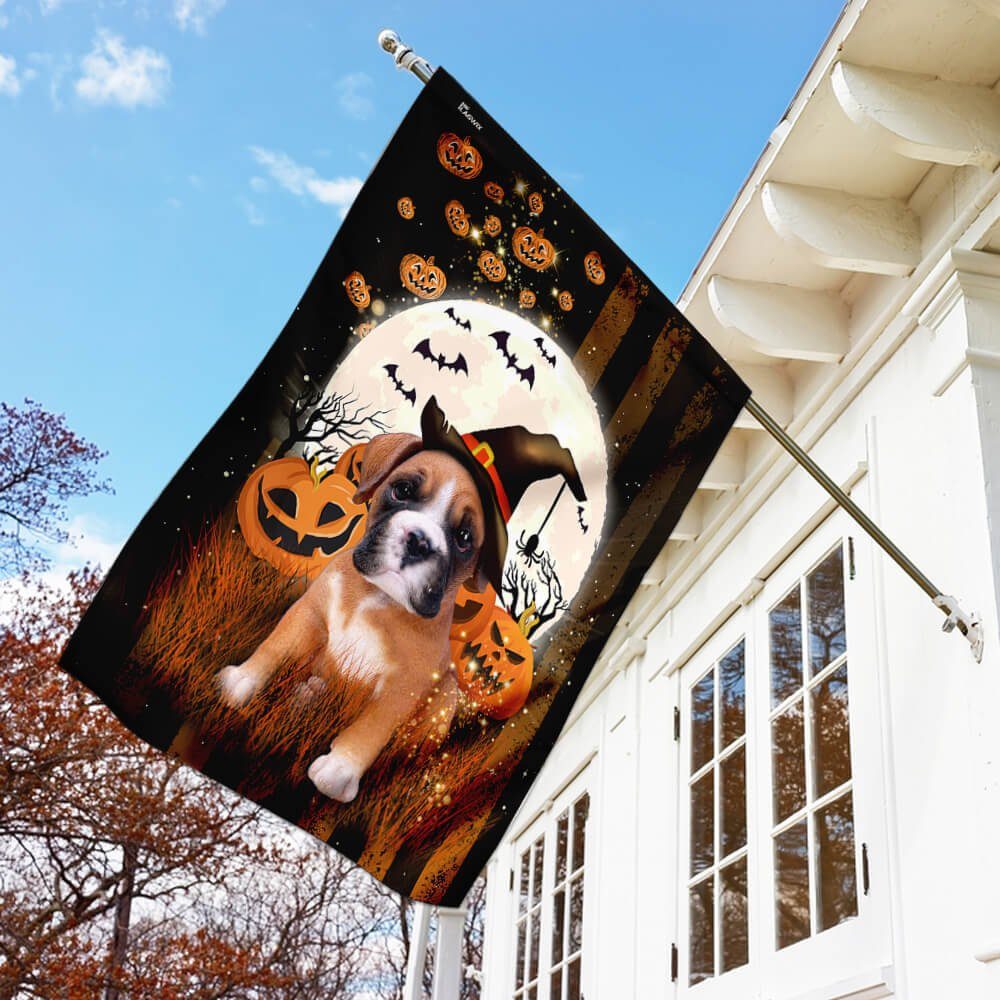 Boxer Dog Happy Halloween Flag Boxer Dog Happy Halloween Flag