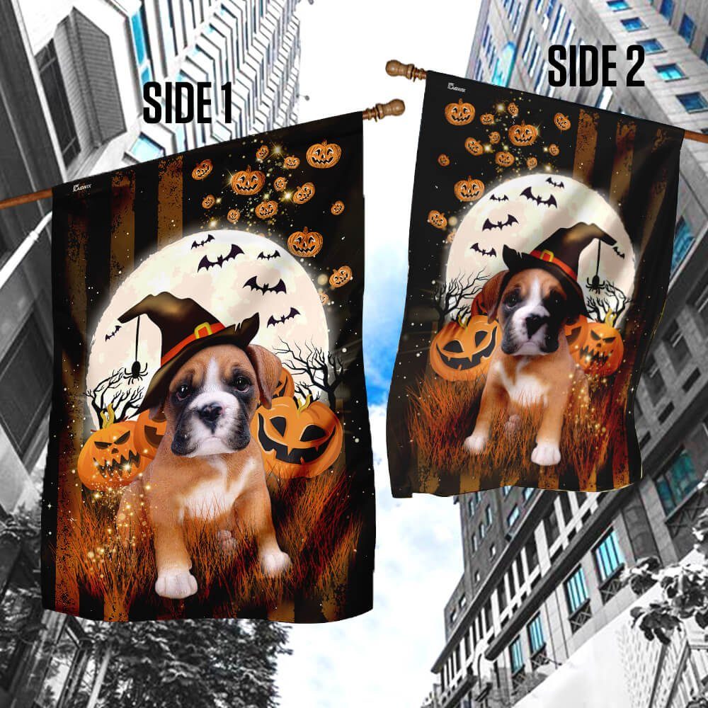 Boxer Dog Happy Halloween Flag Boxer Dog Happy Halloween Flag