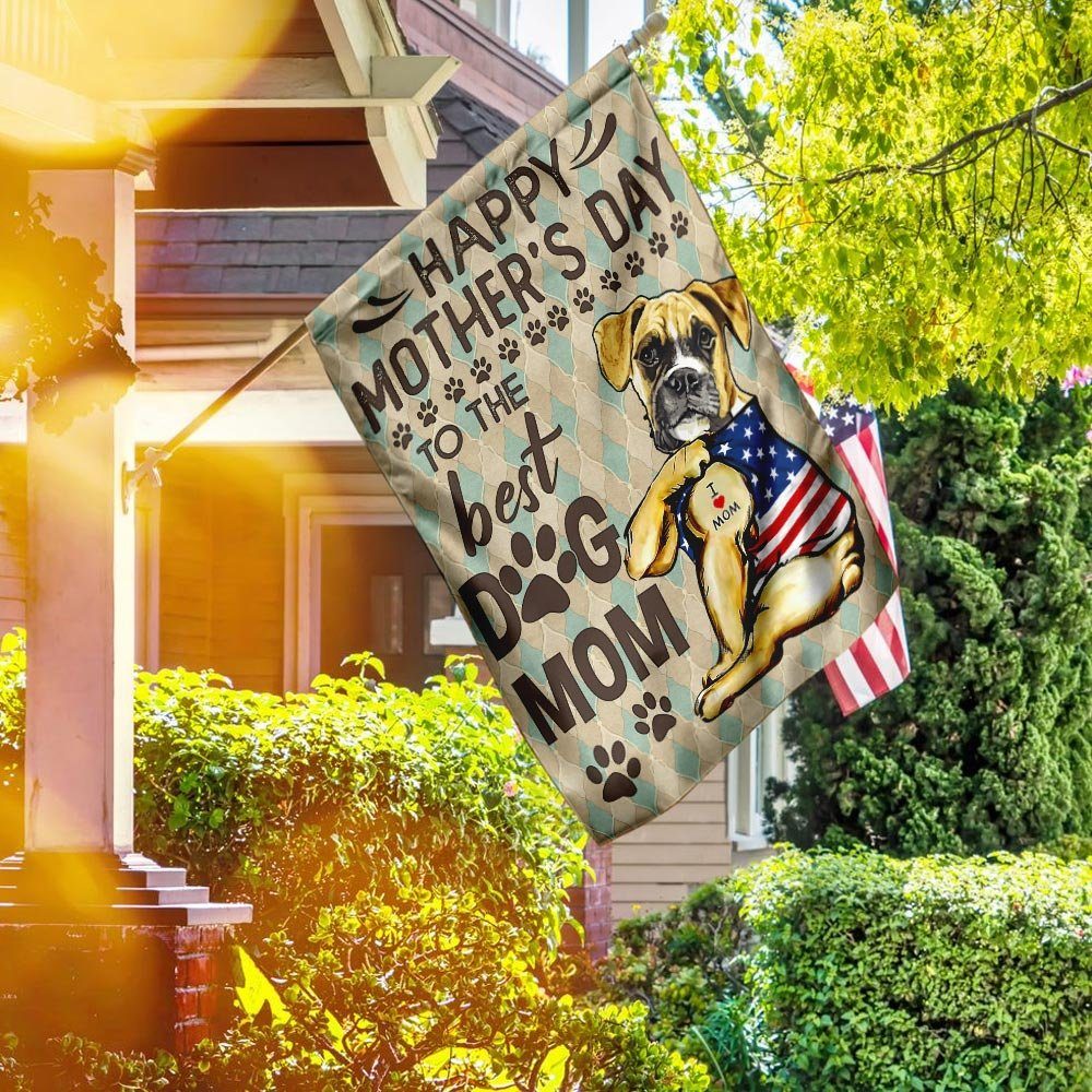 Boxer Happy Mother’s Day To The Best Dog Mom Flag