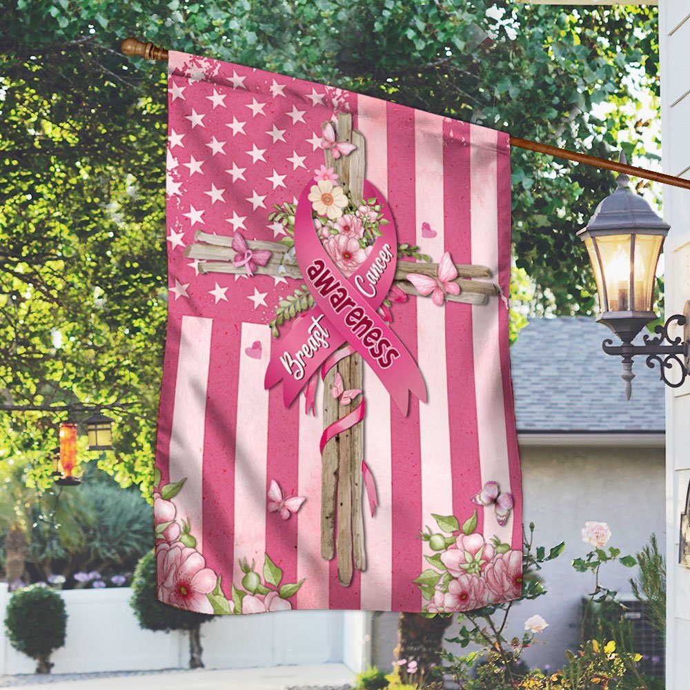 Breast Cancer Awareness Flag Faith Hope Love TQN417F