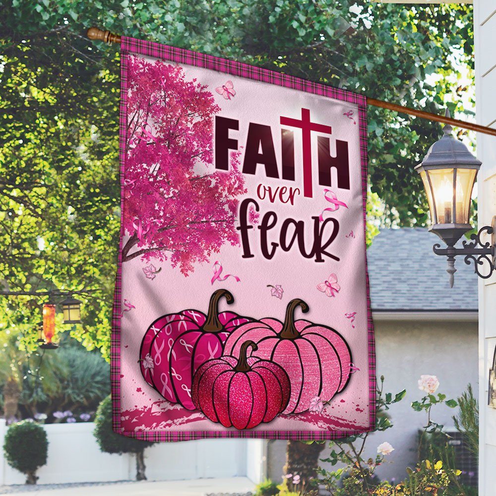 Breast Cancer Awareness Flag Faith Over Fear LHA1723F