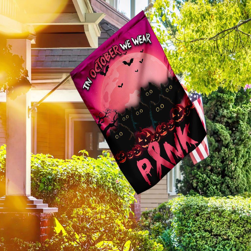 Breast Cancer Awareness Halloween Flagwix™ In October We Wear Pink Flag