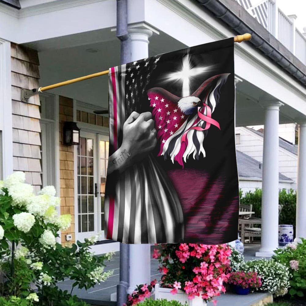 Breast Cancer Faith Christian Cross Flag