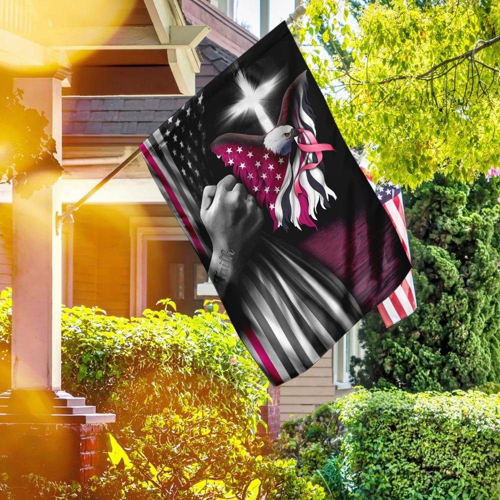 Breast Cancer Faith Christian Cross Flag