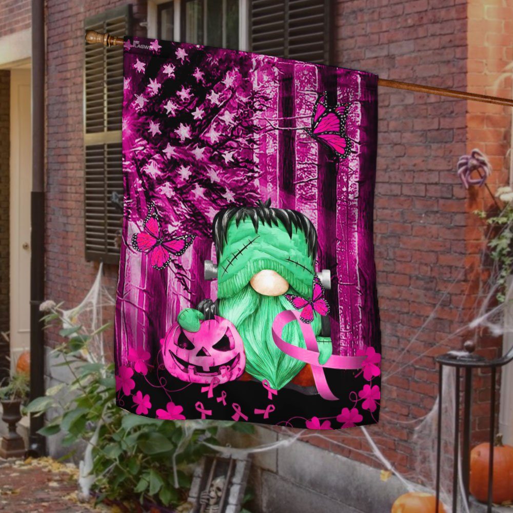 Breast Cancer Flag Gnome Halloween Flag TRN1391F
