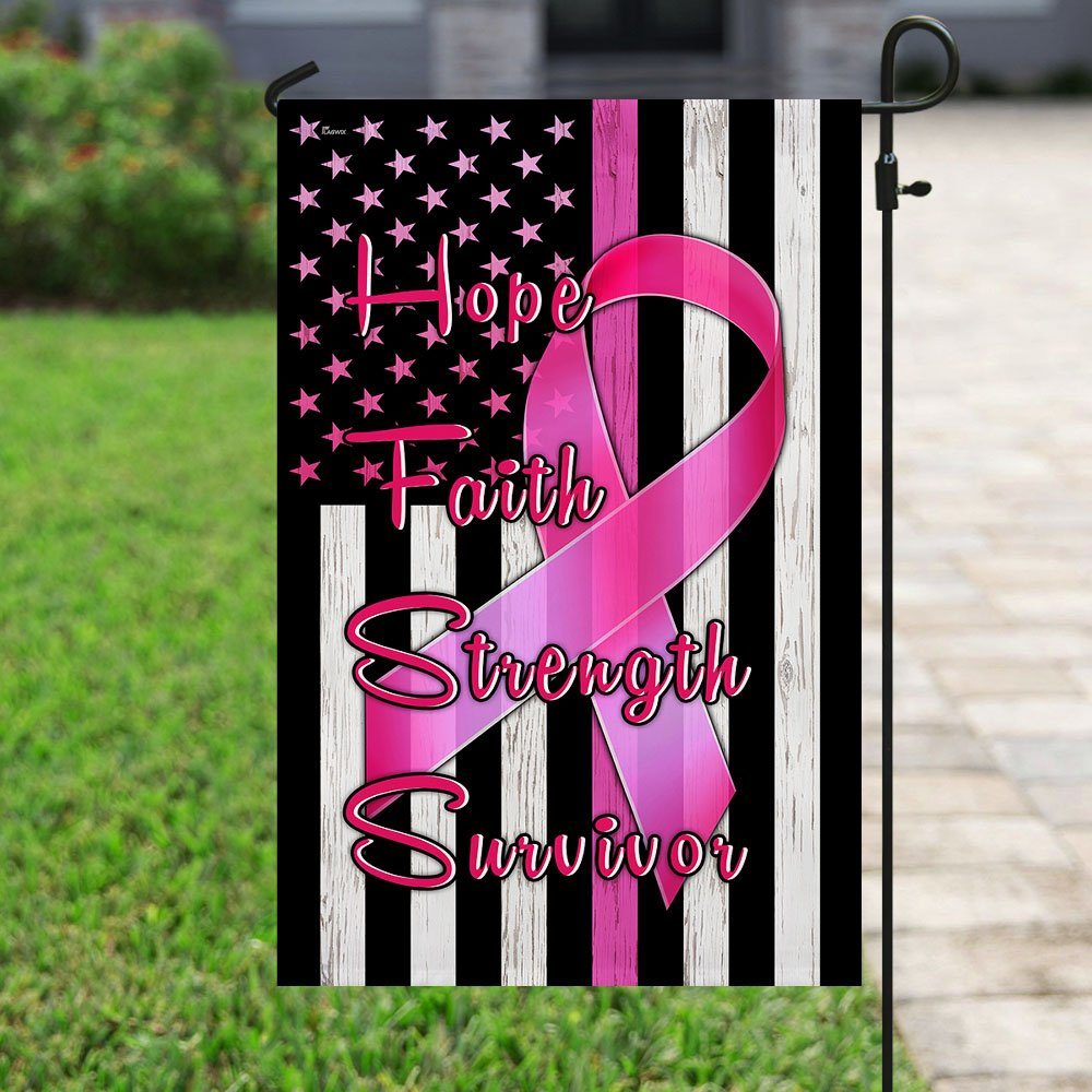 Breast Cancer Survivor Ribbon Flagwix™ Hope Faith Strength Flag MLH1791F